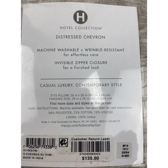 Hotel Collection Distressed Chevron European Sham (1) - Picture 7 of 9